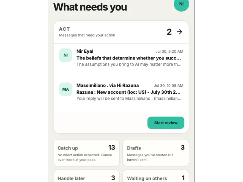 Mailtwine mobile app preview