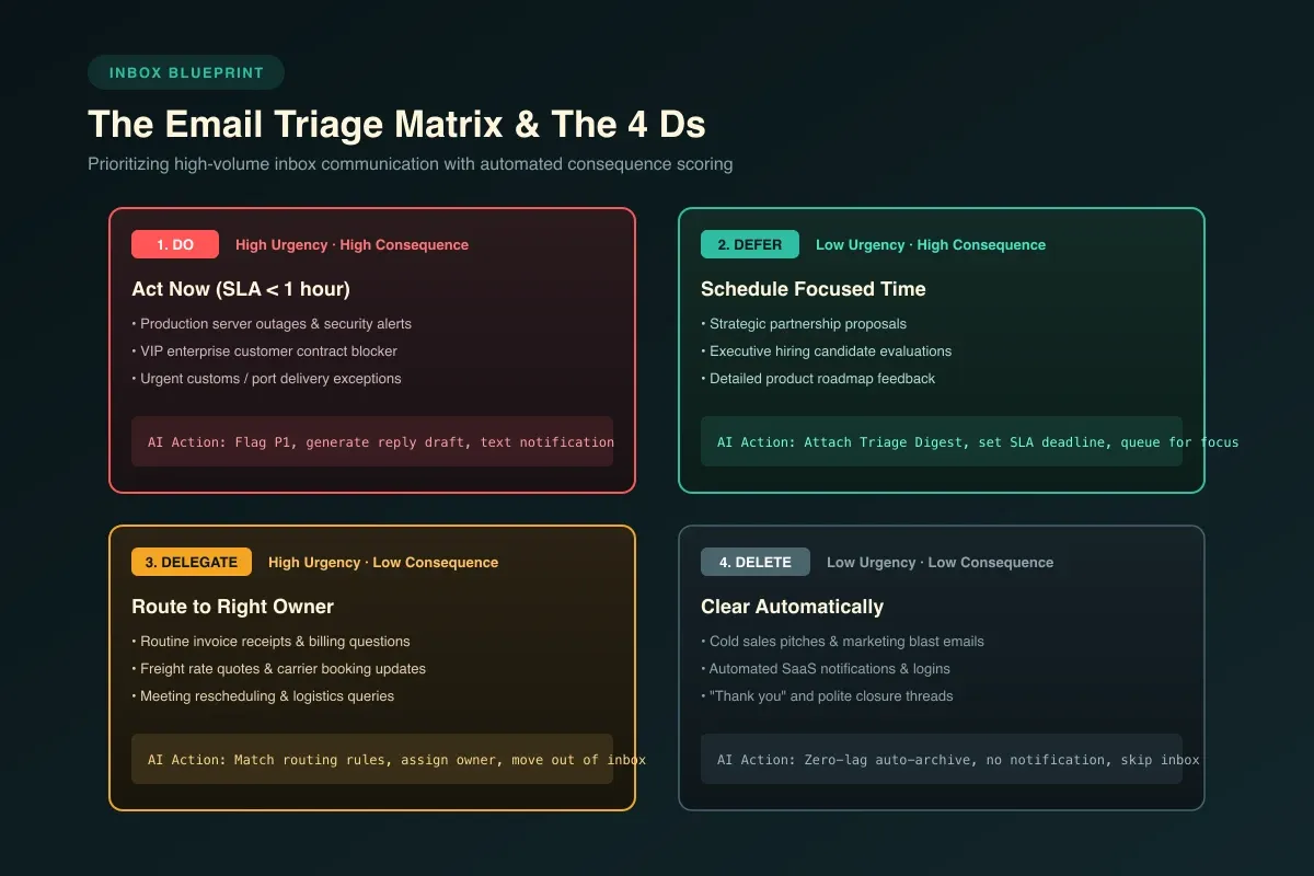 The Email Triage Matrix: How to Prioritize 100+ Emails a Day with the 4 Ds